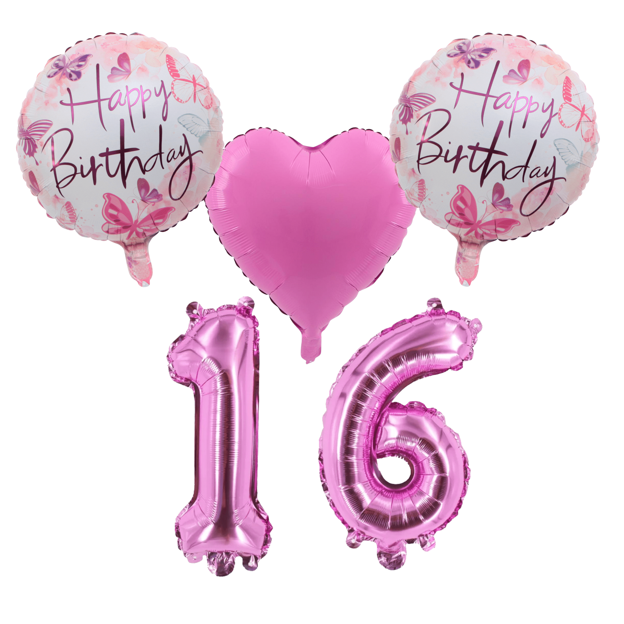 Number 16 Sweet 16 Birthday Balloons Pink Butterfly Party Decor ...