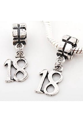 Number 18 Dangle Charms From For Snake Chain charm Bracelets