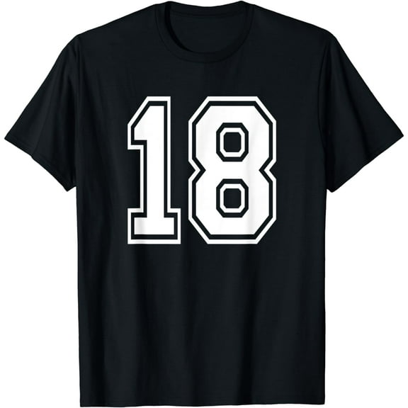 Number 18 T-Shirt Birthday Varsity Sports Team Jersey
