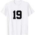 thumbnail image 1 of Number 19 Front & Back Sports Team Jersey Birthday T-Shirt, 1 of 4