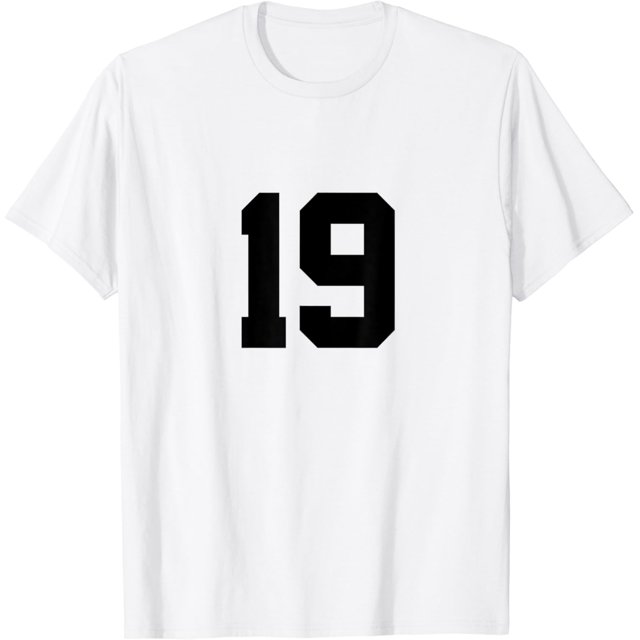 Number 19 Front & Back Sports Team Jersey Birthday T-Shirt