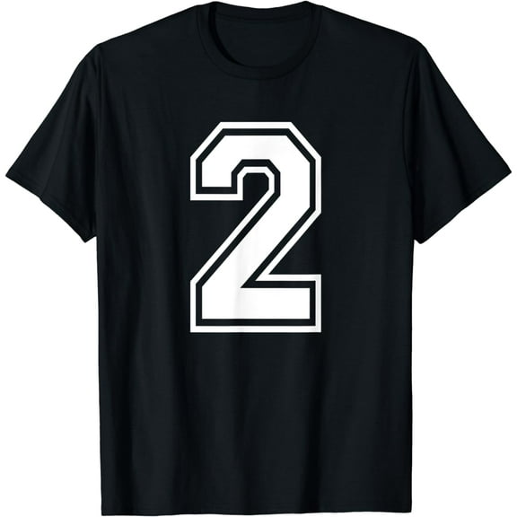 t-shirt Number Two #2 Front and Back Sports Team Uniform t-shirt mens t shirt，black，women，funny，misfits，men，journey