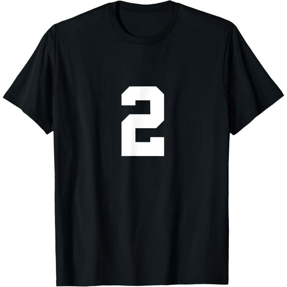 Number 2 Front & Back Numbers Sports Team Jersey Birthday T-Shirt
