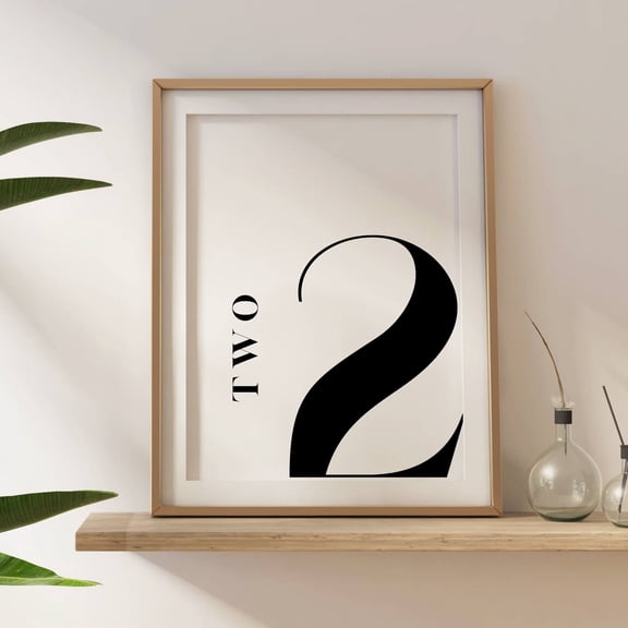 Number 2 Print Monogram Print Number Two Wall Art Print Wedding Table Number Print Two Years Old Birthday No 2 Address Number Print