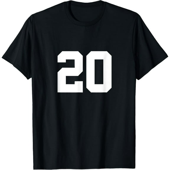Number 20 Front & Back Numbers Sports Team Jersey Birthday T-Shirt