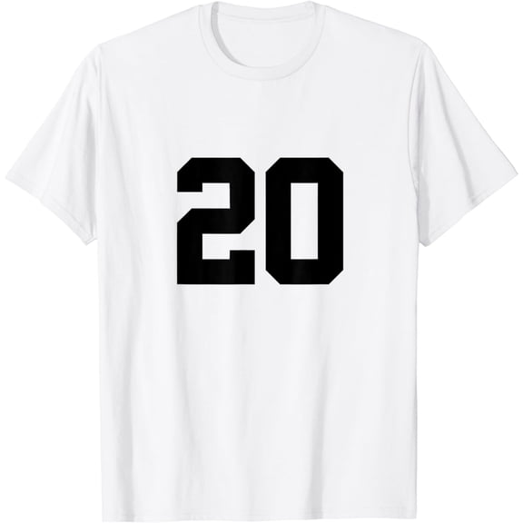Number 20 Front & Back Sports Team Jersey Birthday T-Shirt