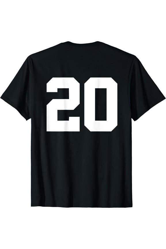 Number 20 Print On Back Only Cotton Team T-Shirt