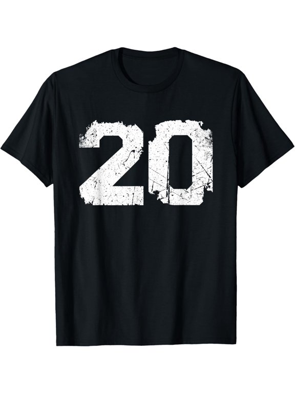 Number #20 Sport Vintage White Varsity Number T-Shirt