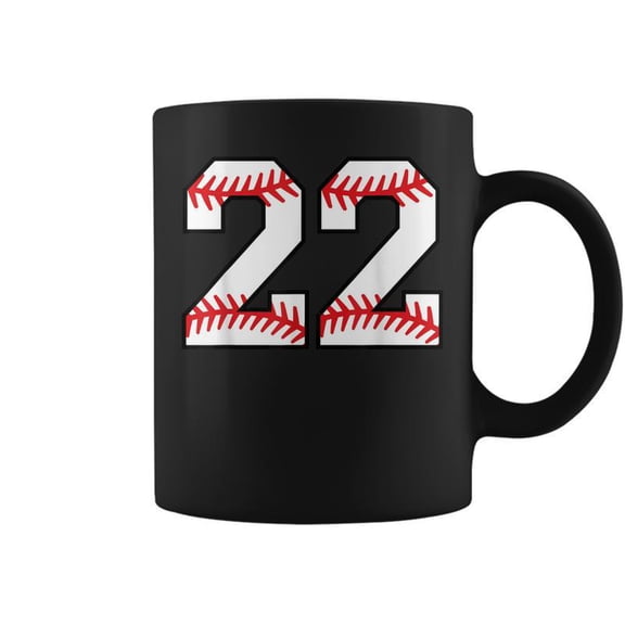 Number 22 Twenty Two Baseball Lucky Favorite Jersey Number Coffee Mugs