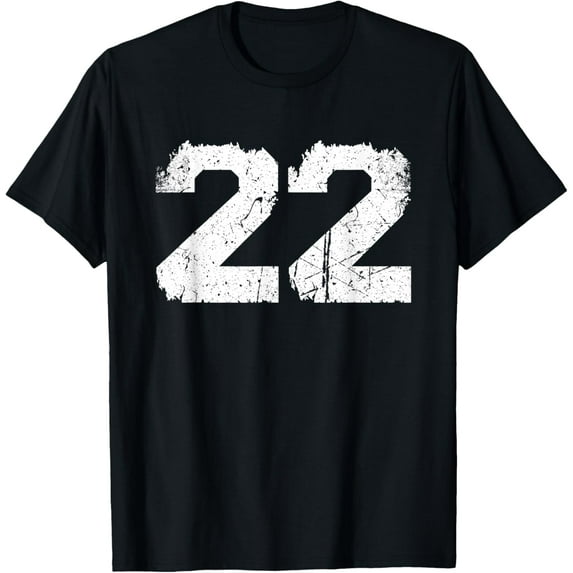 Number #22 Vintage Torn White Favorite Number T-Shirt