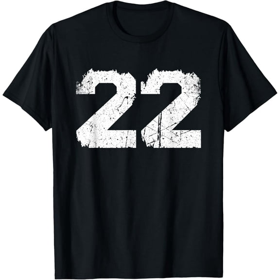 Number #22 Vintage Torn White Favorite Number T-Shirt