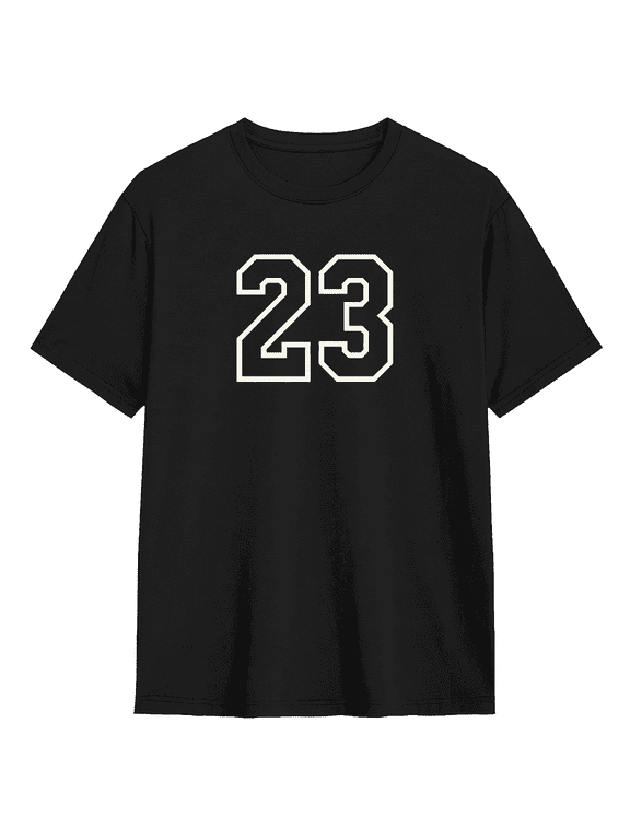 Number 23 Retro Graphic Tee for Men and Women, Fun Birthday Gift Cotton Short Sleeves T-Shirt