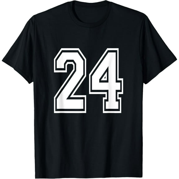 Number 24 T-Shirt Birthday Varsity Sports Team Jersey