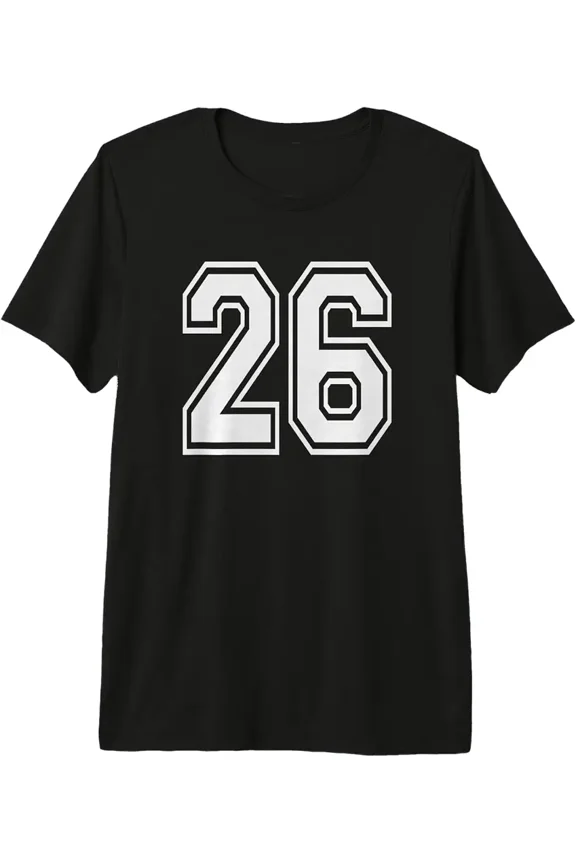 Number 26 Numbered Uniform Sports Jersey Team 26th Birthday Premium T-Shirt