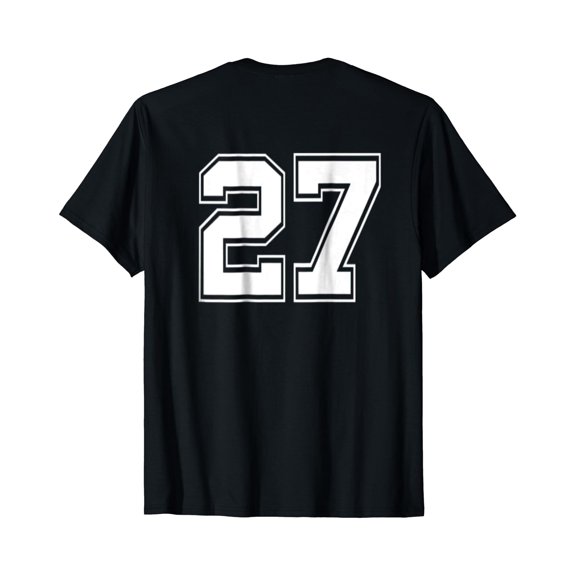 Number 27 Football Baseball Soccer Uniform T Shirt, Unisex T-Shirt