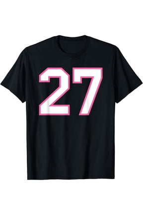 Number #27 Pink Varsity Number T-Shirt