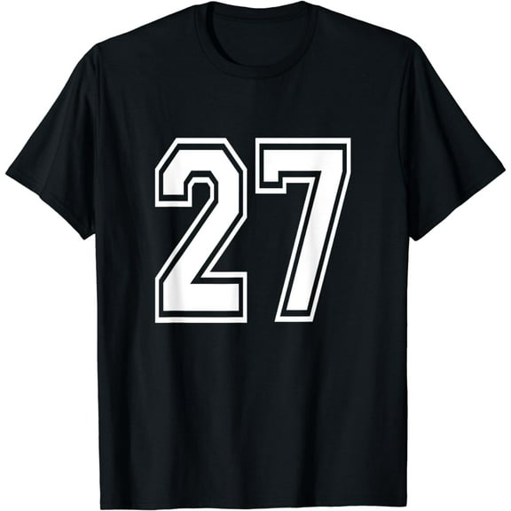 Number 27 T-Shirt Birthday Varsity Sports Team Jersey