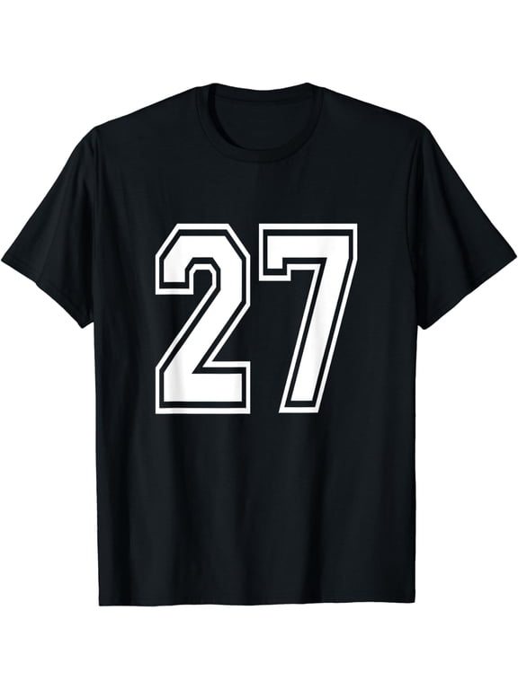 Number 27 T-Shirt Birthday Varsity Sports Team Jersey