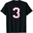 thumbnail image 1 of Number #3 Pink Vintage Varsity Number T-Shirt, 1 of 7