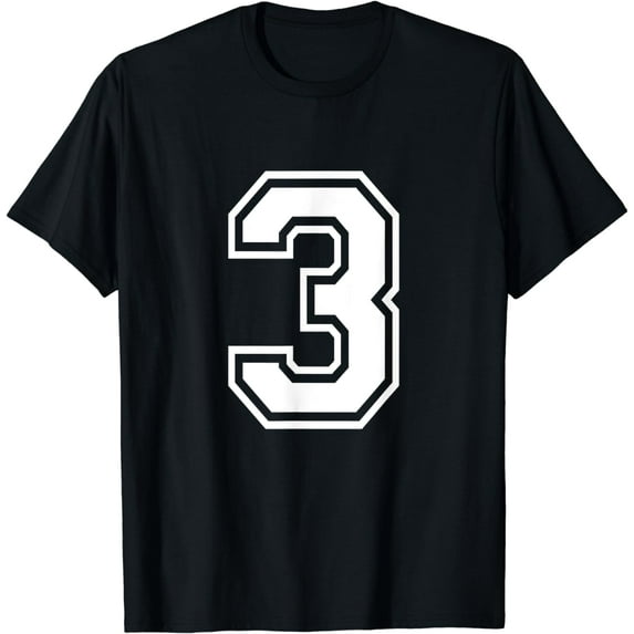 Number 3 T-Shirt Birthday Varsity Sports Team Jersey