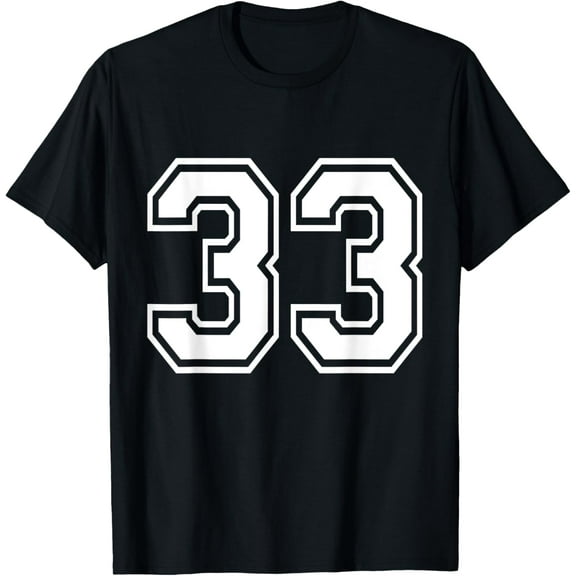 Number 33 Varsity Sports Team Jersey 33rd Birthday 33 Years T-Shirt