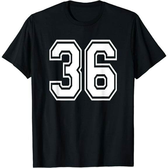 Number 36 Birthday Gift Sports Player Team Numbered Jersey T-Shirt