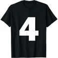 thumbnail image 1 of Number 4 Big Bold White Four Numeral Group T-Shirt, 1 of 6