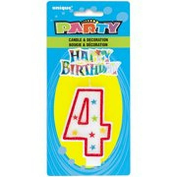 Number 4 Birthday Candle and Cake Topper (Pack of 20)
