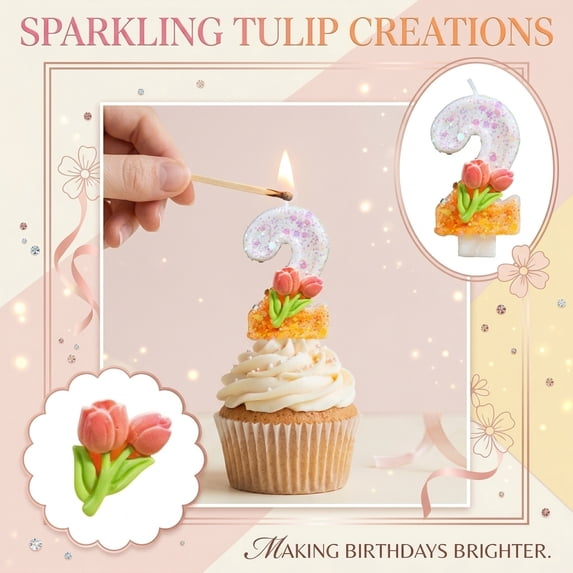 Number 4 Cake Candle – Classic Birthday Decoration, Anniversary Cake Topper.