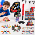 Number Racing 4b Number 4 Race Car Pinata Set with Stick, Blindfold, and Themed Party ...