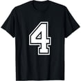 thumbnail image 1 of Number 4 T-Shirt Birthday Varsity Sports Team Jersey T-Shirt, 1 of 4