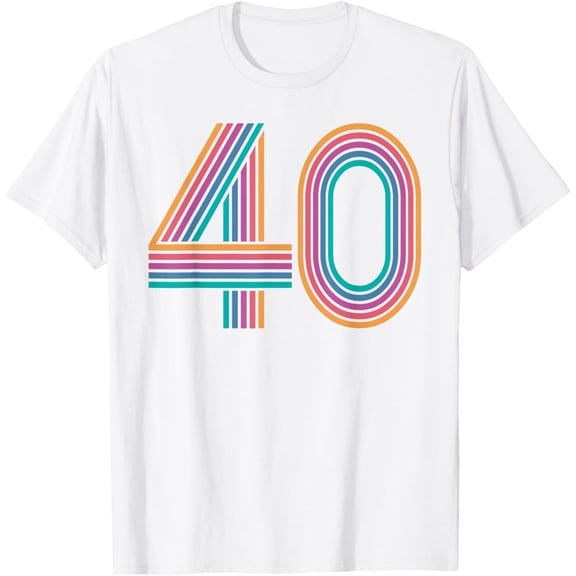 Number 40, Forty 40th Anniversary Men Women 40th Birthday T-ShirtMen and women, Black T-shirt, size: Extra large S-4XL