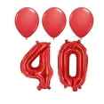 Number 40 Red Balloon 32 Inch Foil Mylar Birthday Milestone 3 Matching