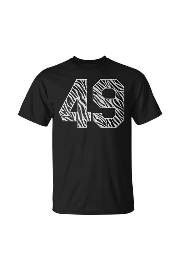 Number 49 In Zebra Print Fanwear Sports Jersey Player TShirt