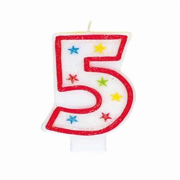Number 5 Birthday Candle and Cake Topper