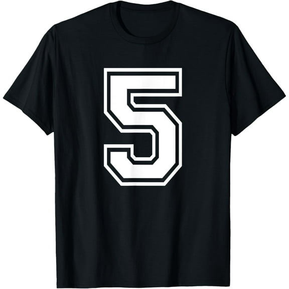 Number 5 Birthday Gift Sports Player Team Numbered Jersey T-Shirt