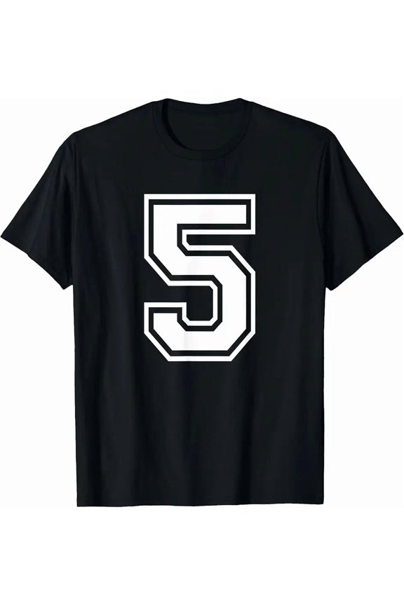 Number 5 Birthday Numbered Uniform Sports Jersey Team T-Shirt