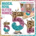 thumbnail image 1 of Number 5 Glitter Birthday Candle with Crown, 5Th Birthday Cake Topper for Birthday Party, Pastel Pink Teal Gold Party Decoration, 1 of 5