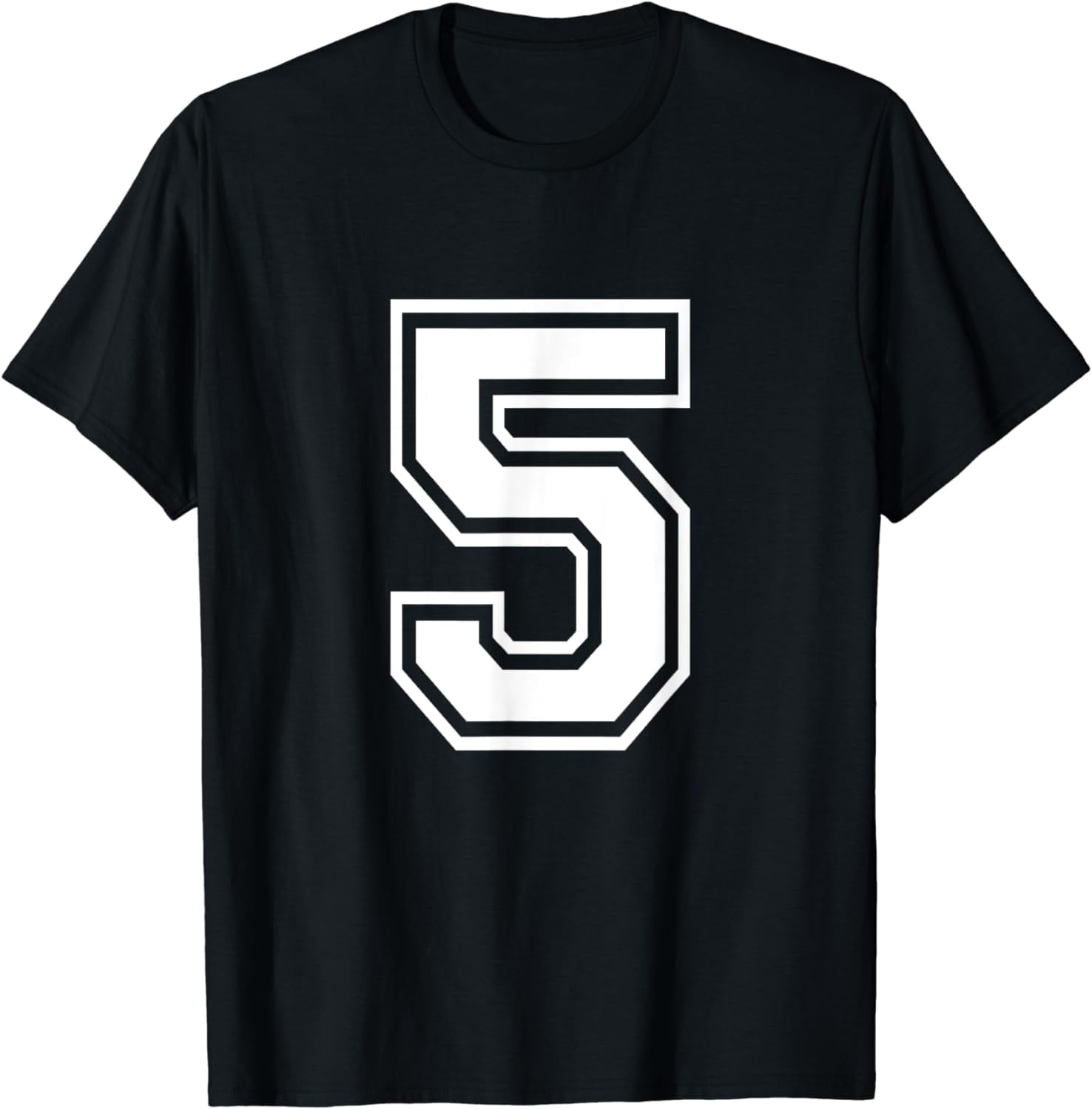 Number 5 TShirt Birthday Varsity Sports Team Jersey