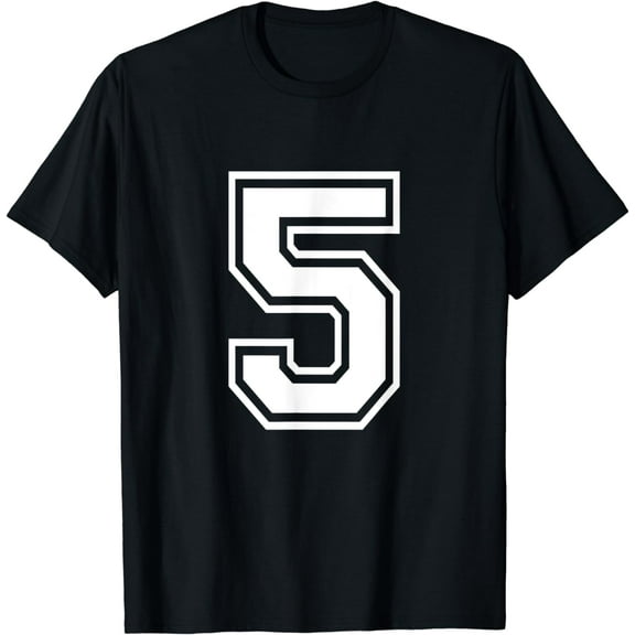 Number 5 T-Shirt Birthday Varsity Sports Team Jersey
