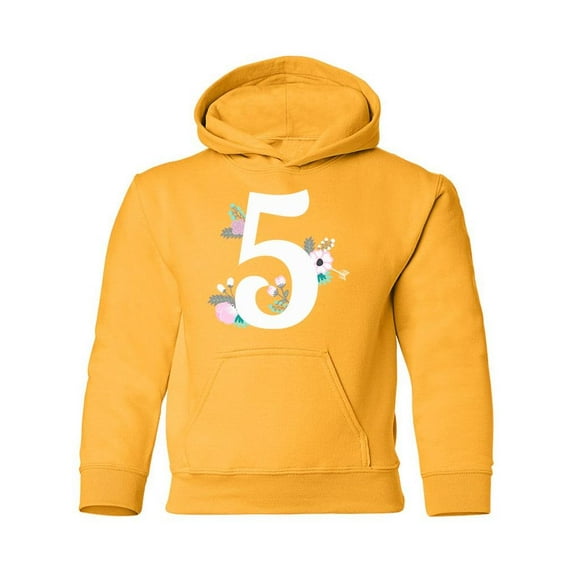 Number 5 With Flowers Hoodie Juniors -Image by Shutterstock, x-Large