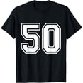 thumbnail image 1 of Number 50 Varsity Sports Team Jersey 50th Birthday 50 Years T-Shirt, 1 of 4