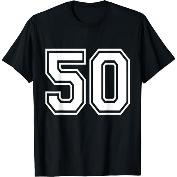 Number 50 Varsity Sports Team Jersey 50th Birthday 50 Years T-Shirt