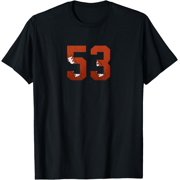 Number 53 Minimalist American Football Jersey Numbered T-Shirt