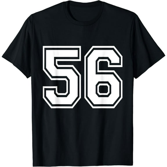 Number 56 Front + Back Varsity Sports Team 56th Birthday T-Shirt