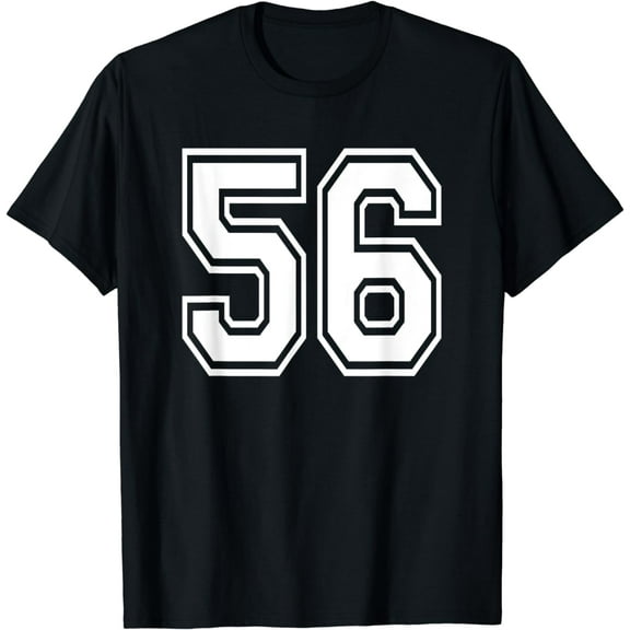 Number 56 Numbered Uniform Sports Jersey Team 56th Birthday T-Shirt