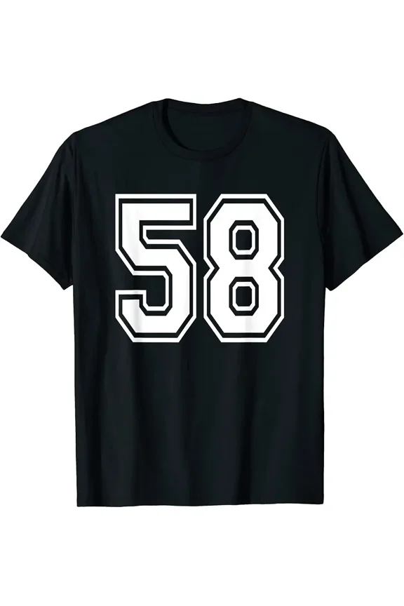 Number 58 Numbered Uniform Sports Jersey Team 58th Birthday T-Shirt