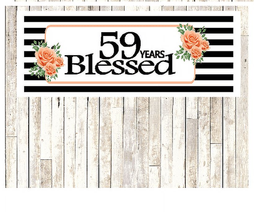 Number 59- 59th Birthday Anniversary Party Blessed Years Wall