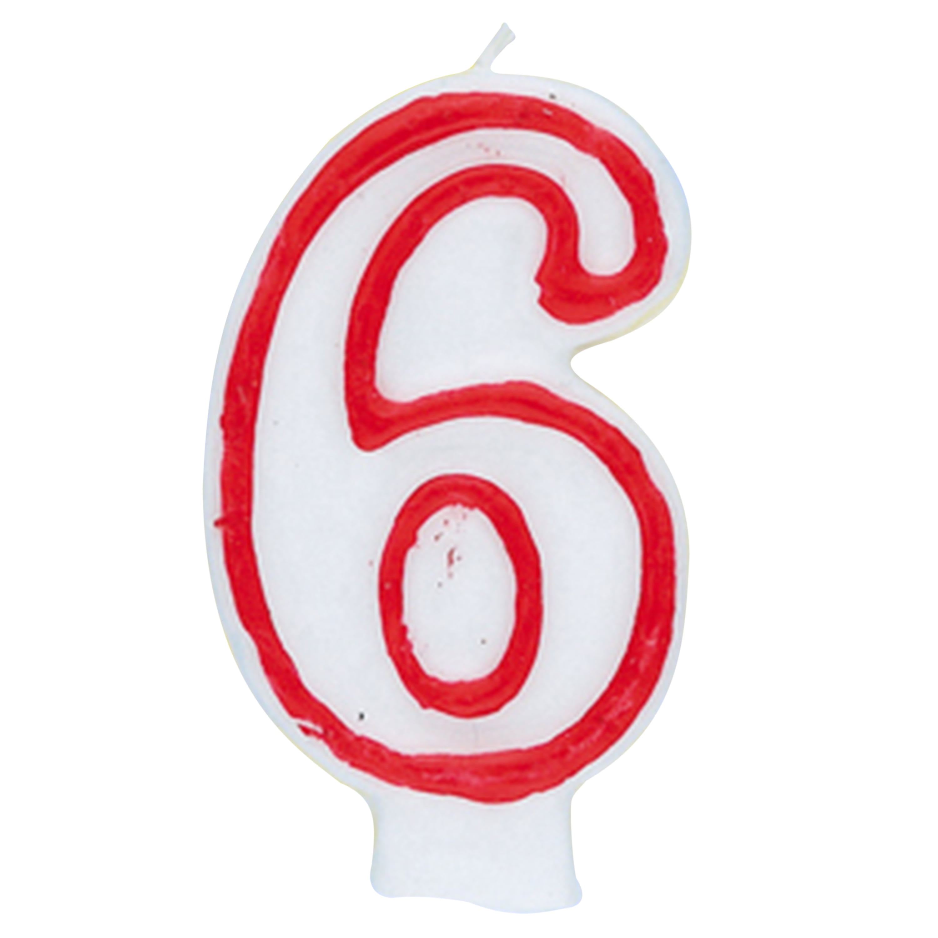 PME Large Blue Number 6 Birthday Cake Candle - 2.5 Inches Tall With Polka Dots