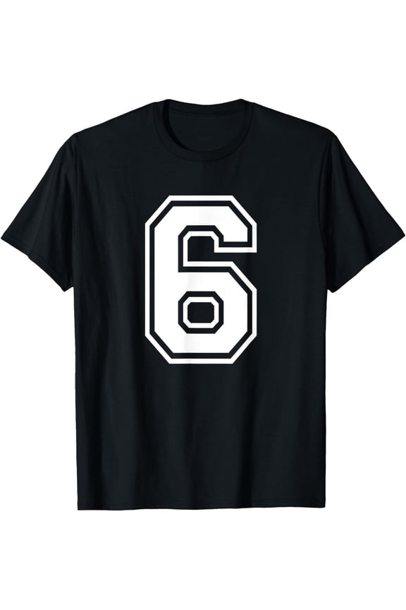 Number 6 Birthday Gift Sports Player Team Numbered Jersey T-Shirt